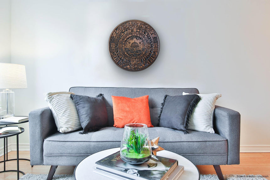 The Dome of the Rock, Aztec-inspired  art in a living room