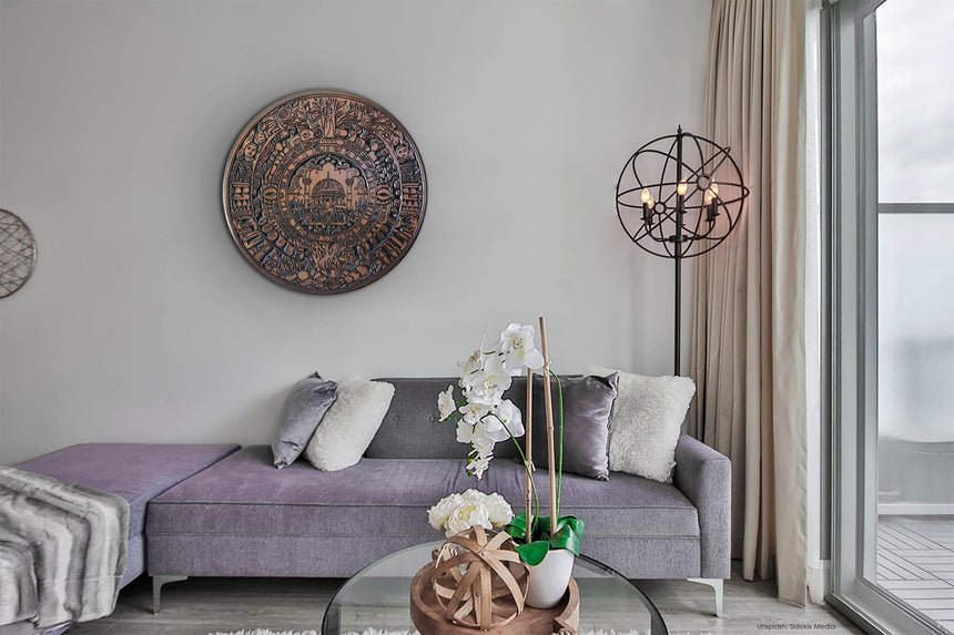The Dome of the Rock, Aztec-inspired  art in a living room