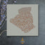 Algeria Map: Gray background, copper carving