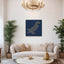 Pakistan Map: Blue background, gold carve