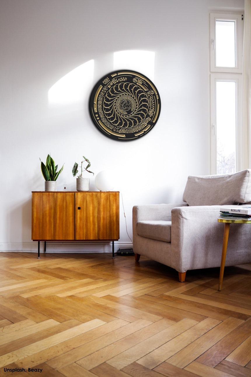 a living room with a couch and a table
