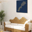 Morocco Map: Blue background, gold carve