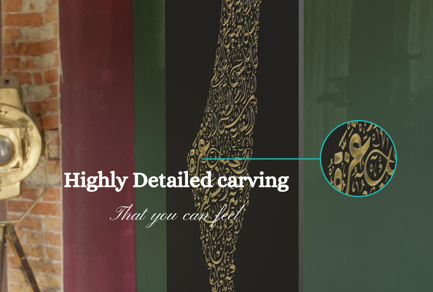Egypt Map: black background, gold carving