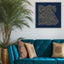 Egypt Map: blue background, gold carving