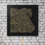 Egypt Map: black background, gold carving