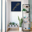 Morocco Map: Blue background, gold carve