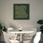 Egypt Map: Green background, gold carving