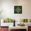 Carved wooden artwork of Surah Al-Ikhlas in a living room