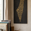 Palestine Map Artwork | Unique Calligraphic Map Art with Palestinian Embroidery Design on Wood