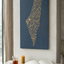 Palestine Map Artwork | Unique Calligraphic Map Art with Palestinian Embroidery Design on Wood