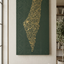 Palestine Map Artwork | Unique Calligraphic Map Art with Palestinian Embroidery Design on Wood