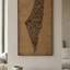 Palestine Map Artwork – Diwani Calligraphy Design | Carved Wood Wall Art