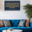 Ayat Al-Kursi: Blue background, gold carve