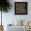 Egypt Map: black background, gold carving