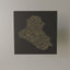 Iraq Map: black background, gold carving